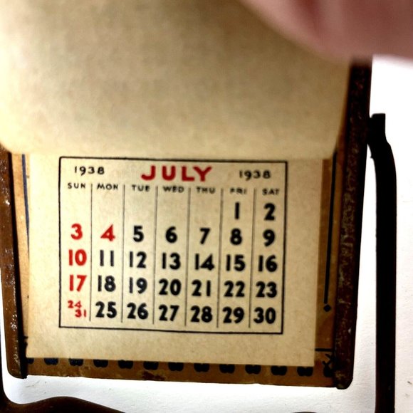 Vintage Advertising Desk Calander & Mirror 1938 - Picture 11 of 14